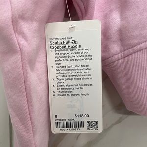 Lululemon Scuba Full Zip Cropped Hoodie Size 8